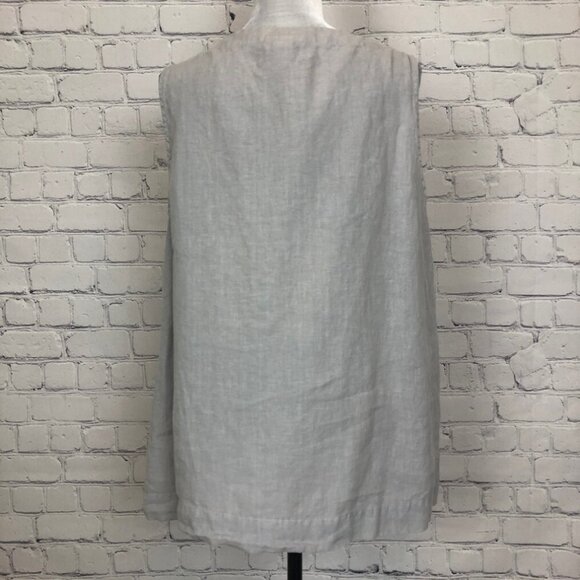La Fixsun 100% Linen Gray Sleeveless Top Size S - Picture 3 of 6